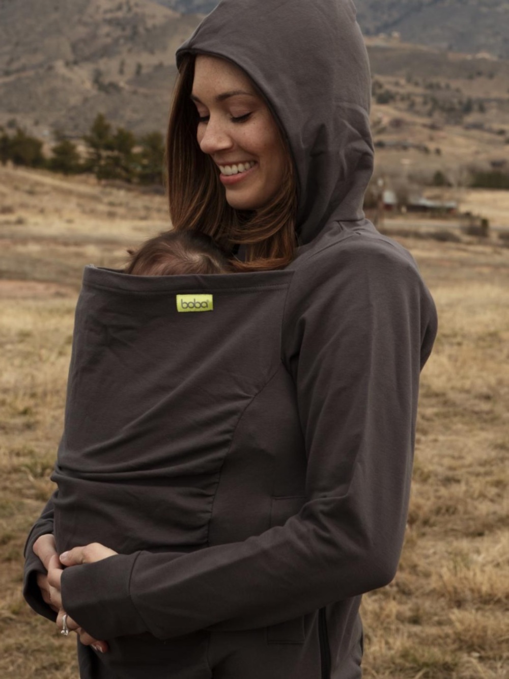 Boba Women's Babywearing Hoodie in Dark Gray